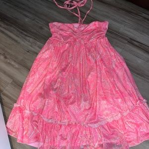 Pink Paisley Halter Dress